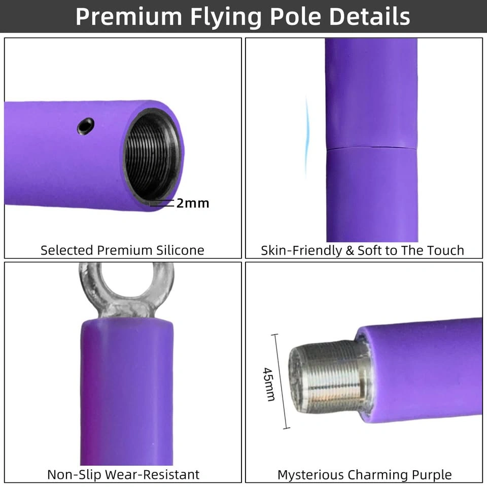 PRIOR FITNESS 3M Silicone Aerial Flying Pole – Purple – New - photo 2