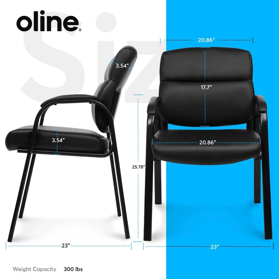 Oline Leather Guest Reception Chairs – Set of 4 – New - photo 4
