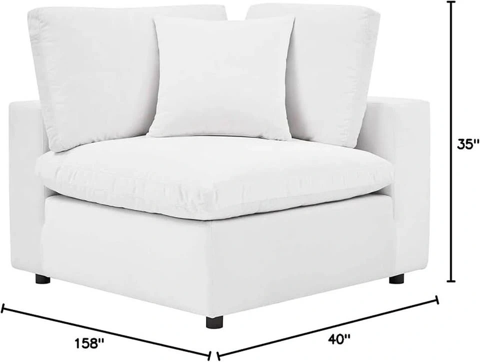 39.3” Modular Corner Sofa Chair – White Linen – New - photo 2