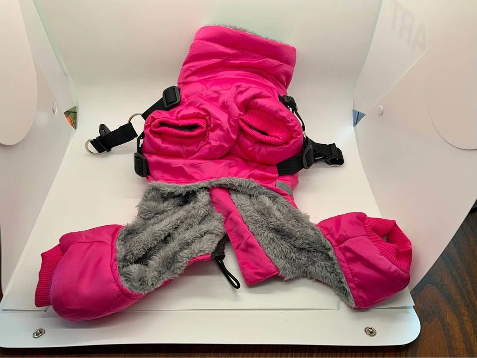 Winter jacket for small Dog with full cuffed legs and plush lini