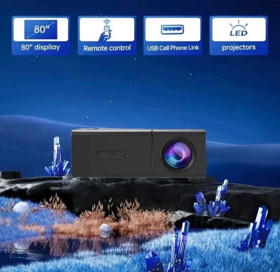 1080P LED Projector, 100" Screen & Projector Stand - photo 2