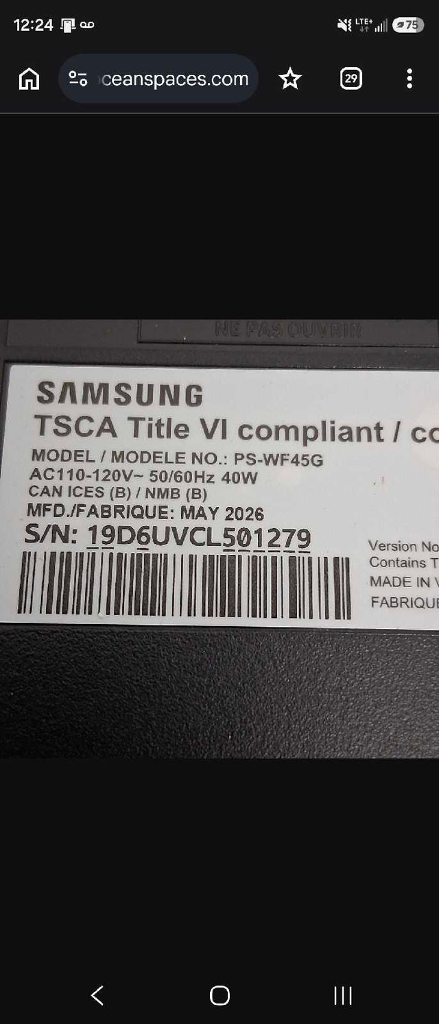Samsung Subwoofer PS-WF45G - photo 2