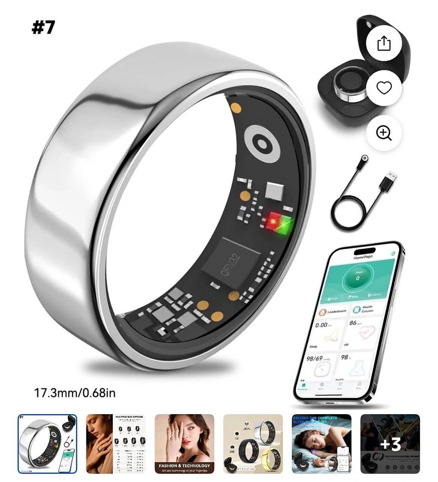 Smart Rings: Black, Silver, Gold (Various Sizes) - $30 Each