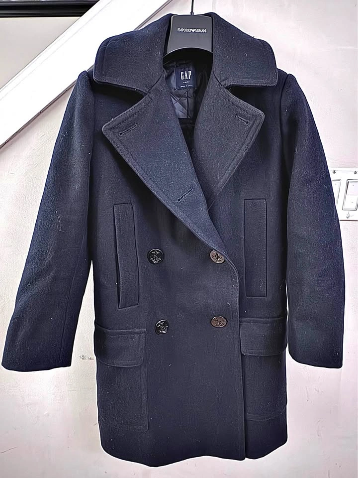GAP Black Double-Breasted Pea Coat Size XS