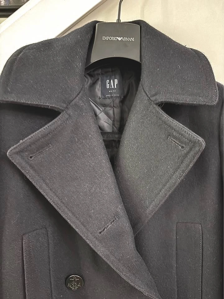 GAP Black Double-Breasted Pea Coat Size XS - photo 2