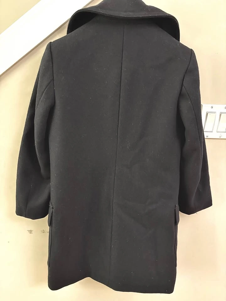 GAP Black Double-Breasted Pea Coat Size XS - photo 3