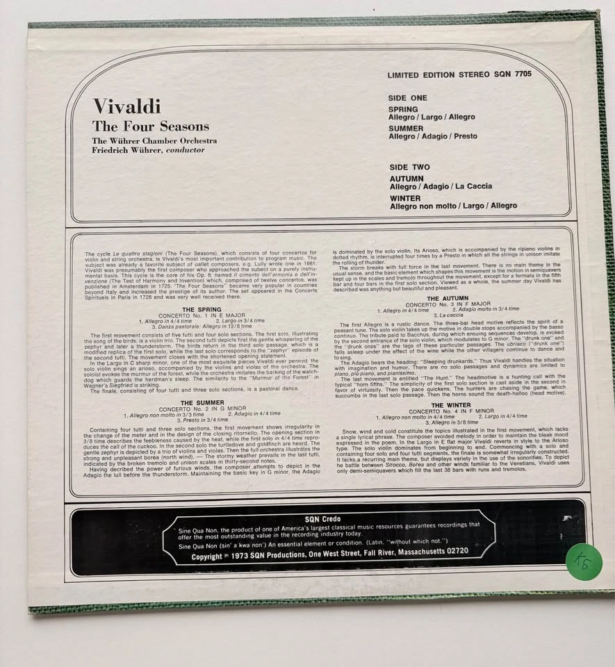 Vivaldi: The Four Seasons - The Wührer Chamber Orchestra - photo 2