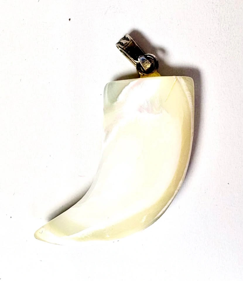 Hand-Painted Mother of Pearl Shell Claw Pendant - photo 3