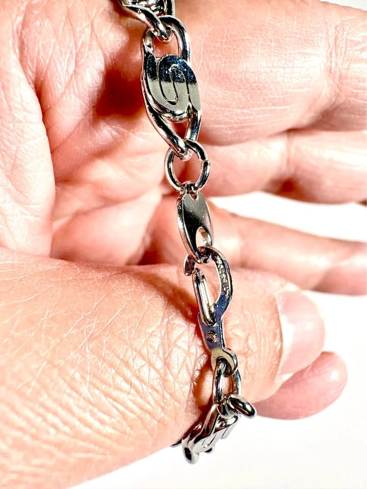 Silver-Tone Cabochon Link Bracelet - photo 2