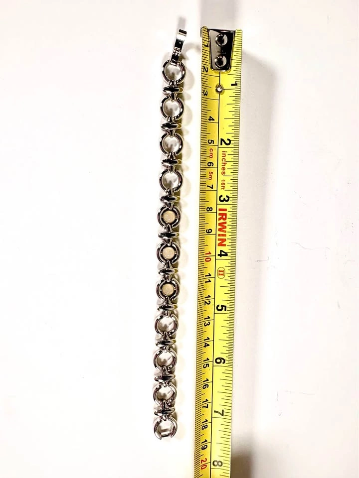 Silver-Tone Cabochon Link Bracelet - photo 4
