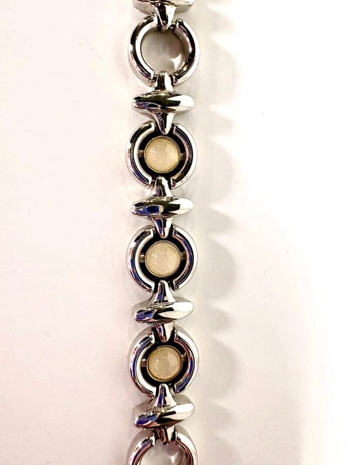 Silver-Tone Cabochon Link Bracelet - photo 5