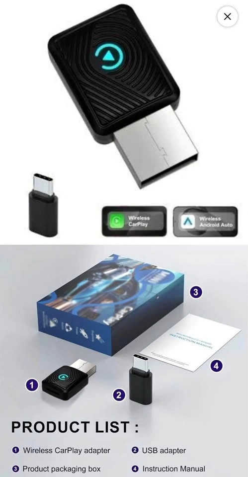 Mini Wireless CarPlay & Android Auto Adapter