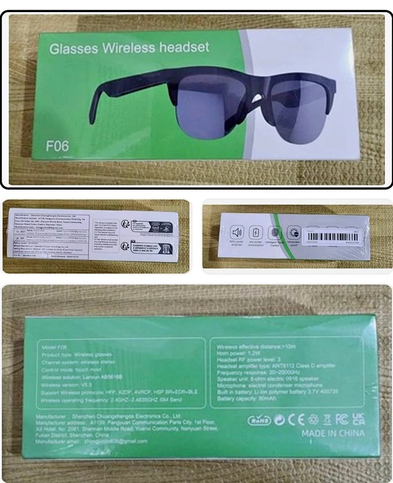 F-06 Wireless Headset Sunglasses + Free Jewelry