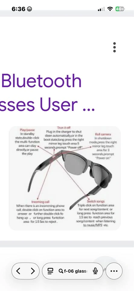 F-06 Wireless Headset Sunglasses + Free Jewelry - photo 3