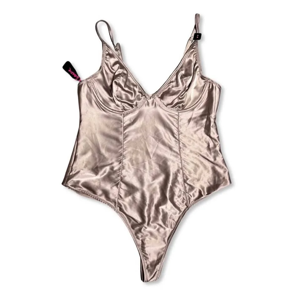 NWT! La Senza Satin/Silk V-neck Thong Bodysuit thumbnail