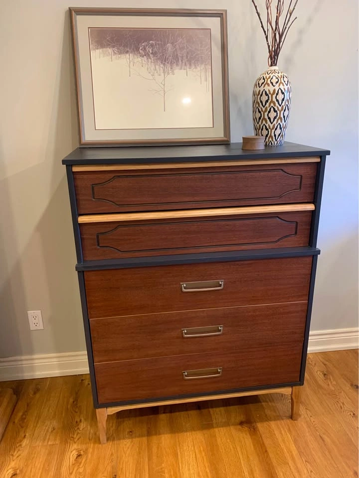 MCM Walnut Tall Boy Dresser - photo 2