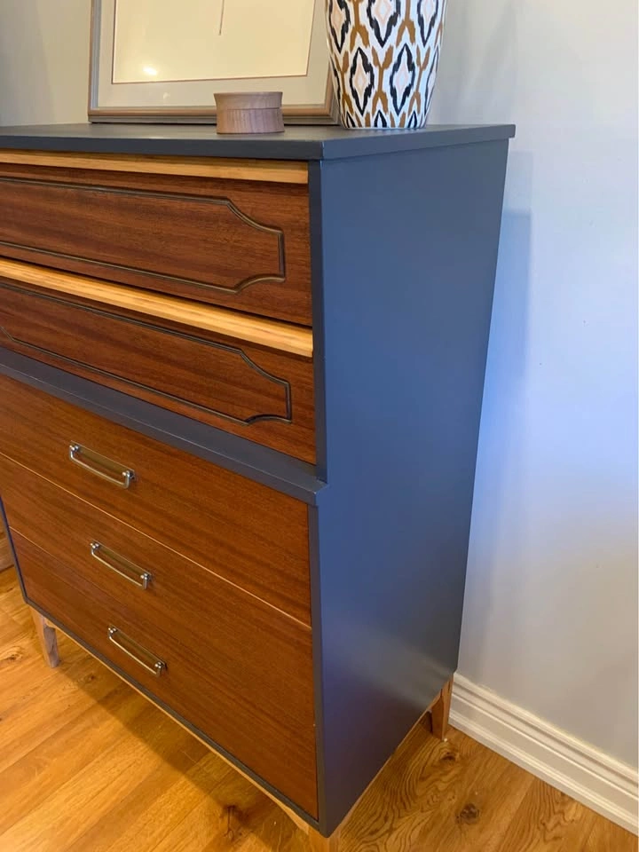 MCM Walnut Tall Boy Dresser - photo 5