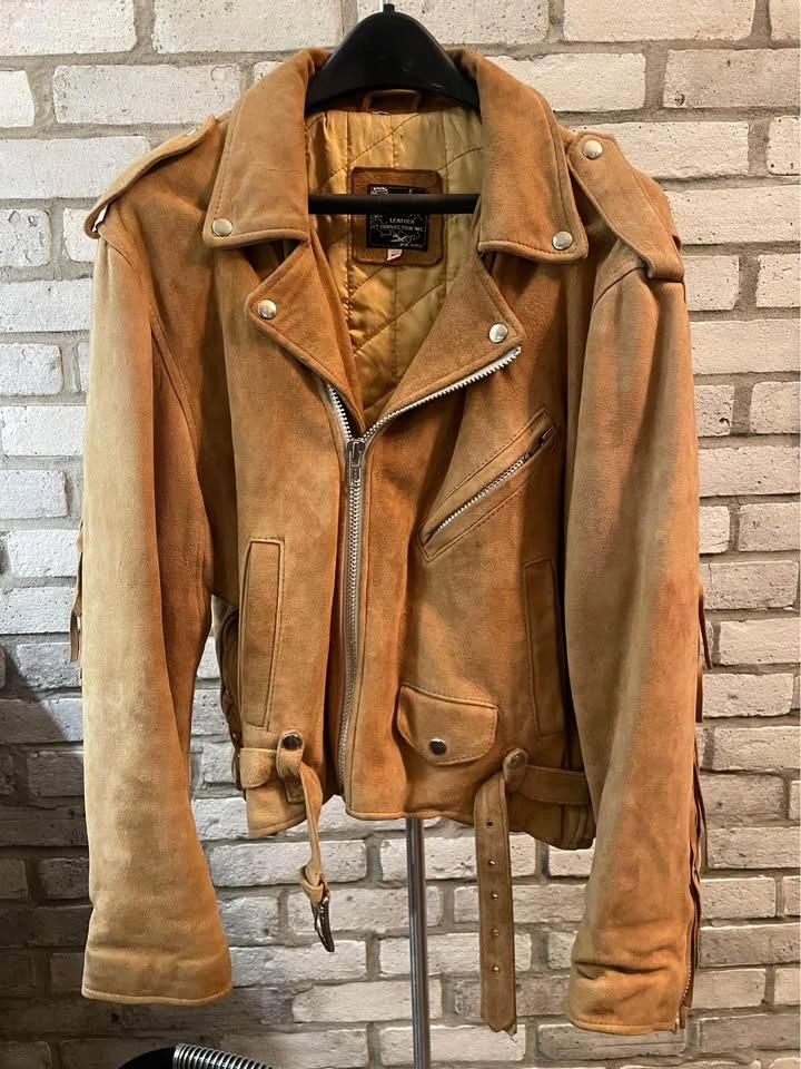 Vintage Buckskin Fringe Biker Jacket (S) - 1990 - photo 2