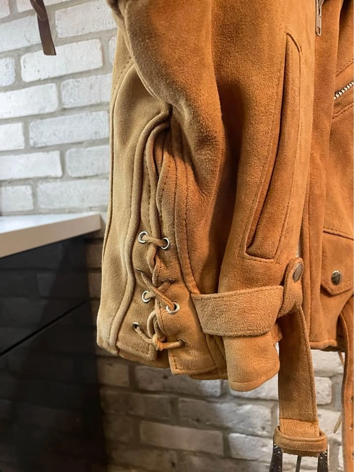 Vintage Buckskin Fringe Biker Jacket (S) - 1990 - photo 4