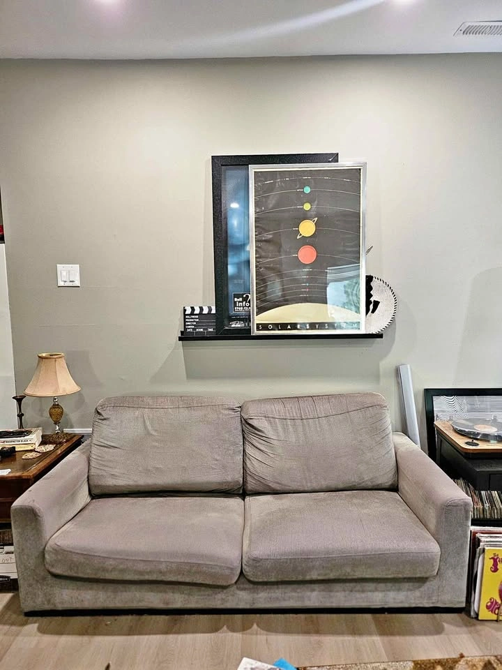 Grey Fabric Loveseat Sofa