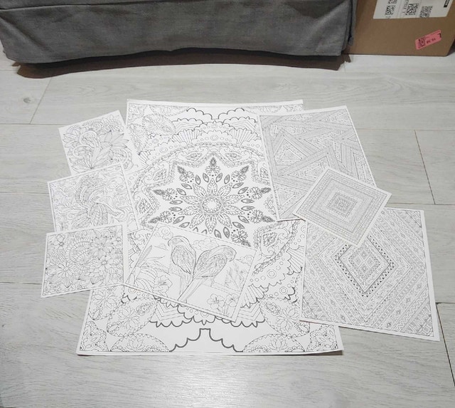 Cardstock Coloring Sheets (Set of 7)