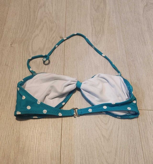 Blue Polka Dot Bikini Top (Size Large) - photo 2