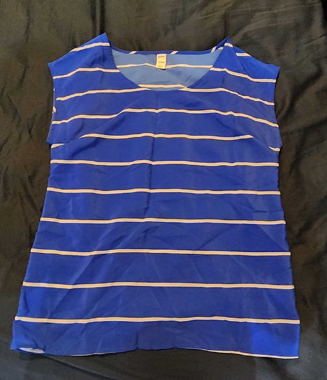 Blue & White Stripped Blouse (Size XS)