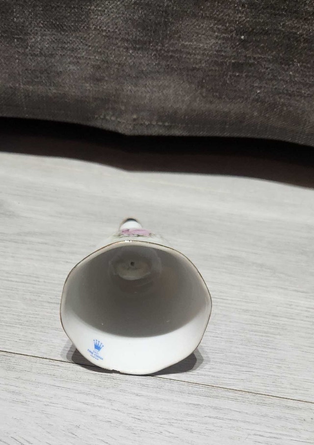 Vintage Happy Anniversary Bell With Gold Trim (Small Chip) - photo 2