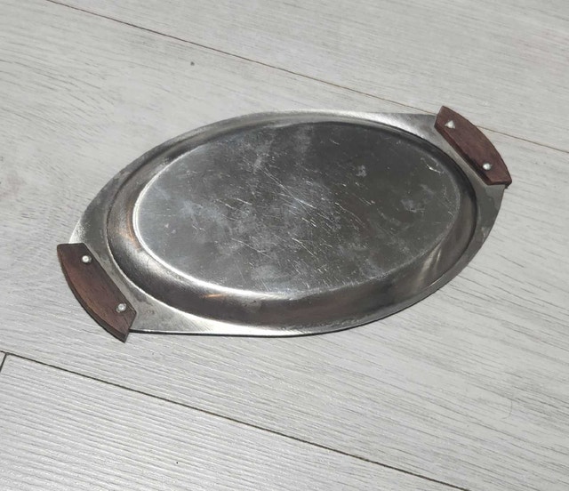 Vintage Stainless Dish With Wood Handle - photo 2