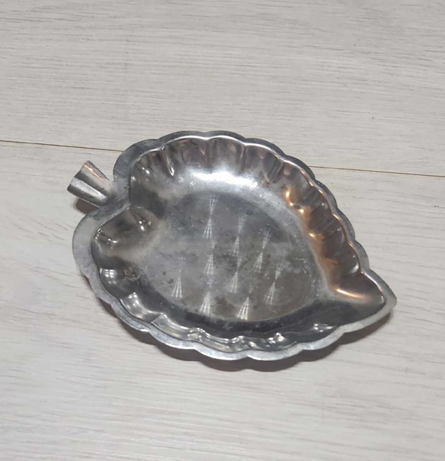 Vintage Stainless Leaf Shaped Dish