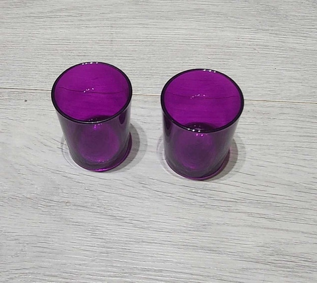 2 Small Purple Tea Light Holders
