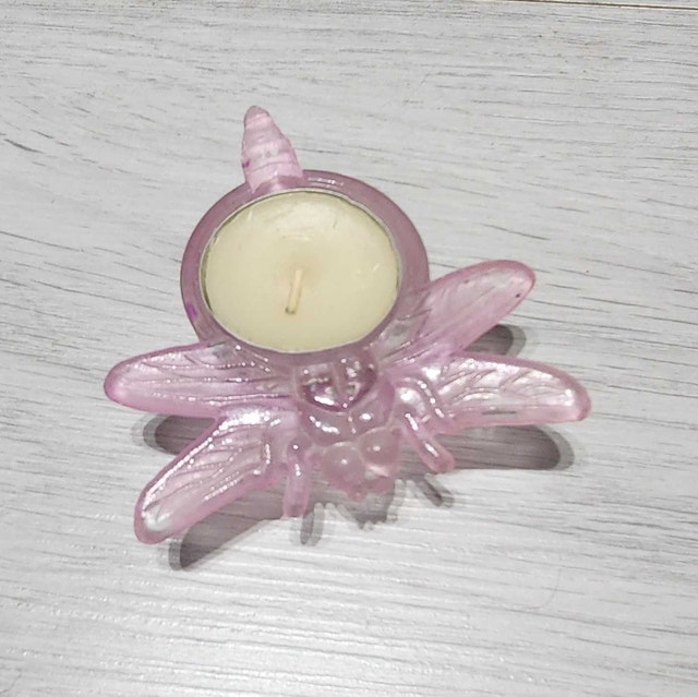 Pink Dragonfly Tea Light Candle Holder