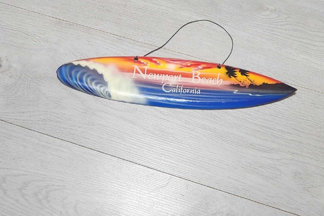 Wooden Newport Beach California Surfboard Decoration