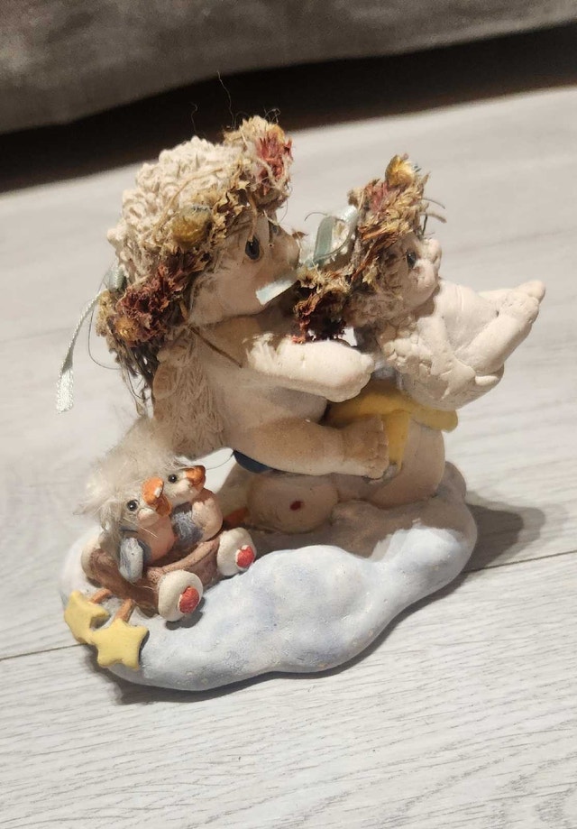 Vintage Dreamsicle Cherub Figurine #401 Three Wheeling - photo 5