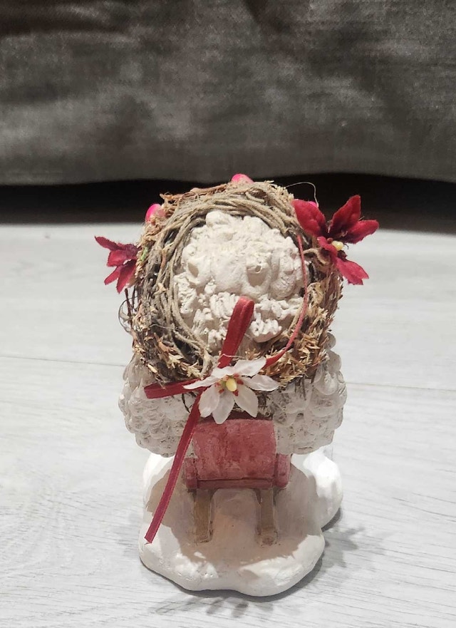 Vintage Dreamsicle Cherub Figurine "#122 Sleigh Ride" - photo 3