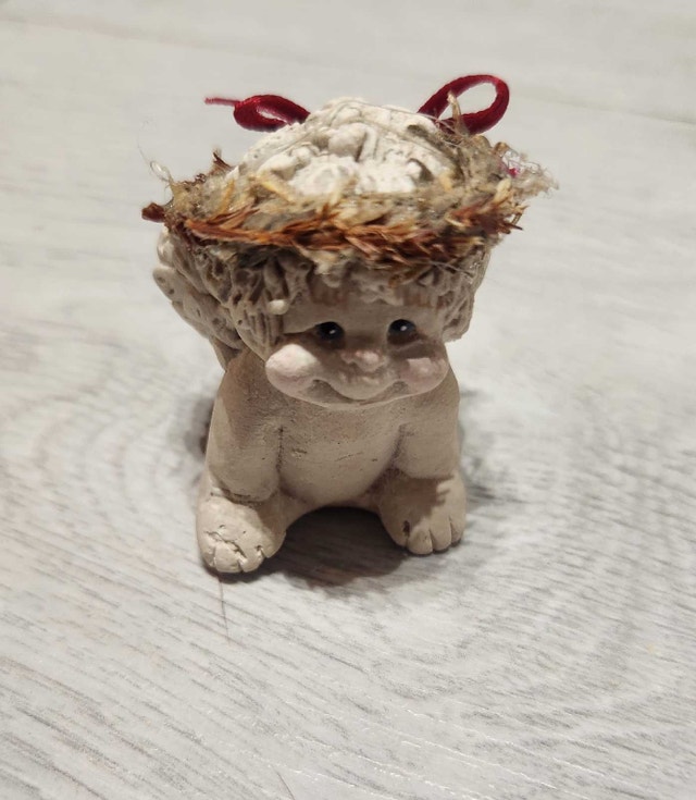 Vintage Dreamsicle Figurine "Cherub On Tummy"