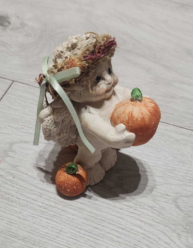 Vintage Dreamsicle Cherub Figurine #206 Pumpkin Patch - photo 4