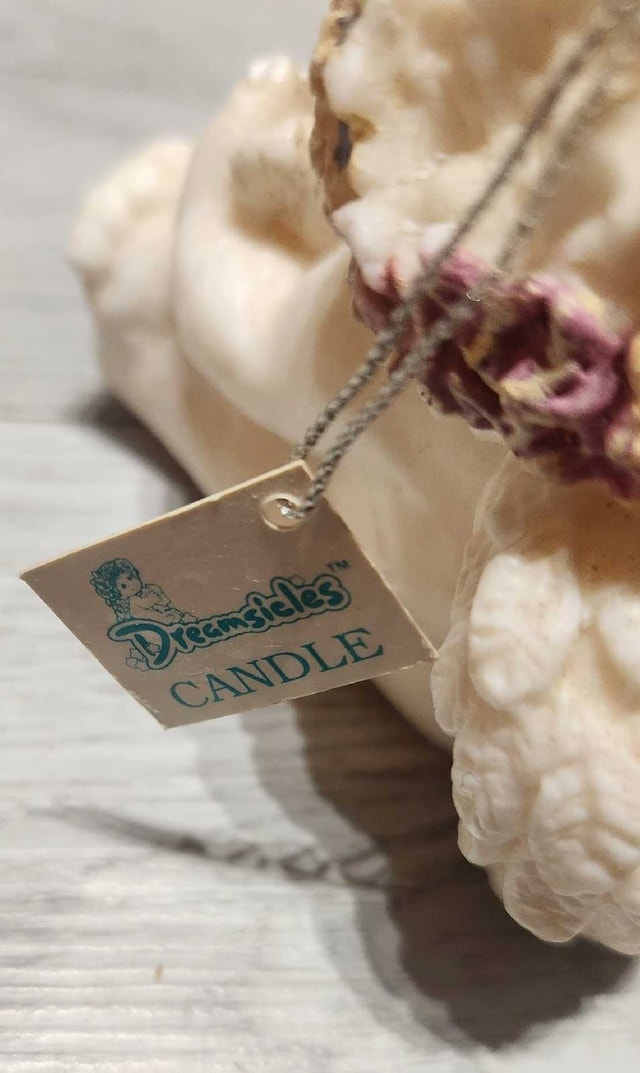 Vintage Dreamsicle Cherub Candle "Love My Teddy" - photo 2