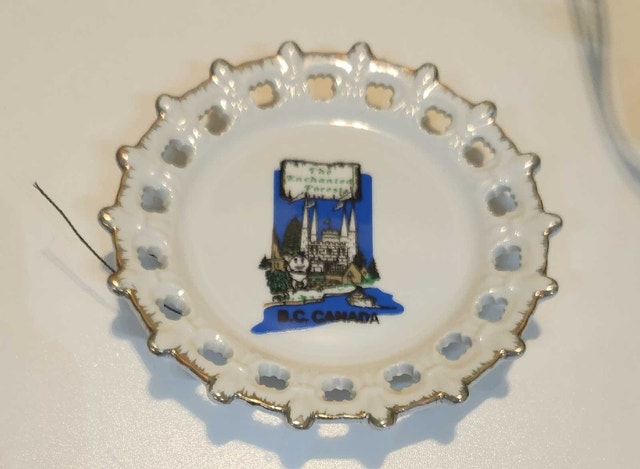 Vintage Enchanted Forest Decorative Plate With Gold Trim