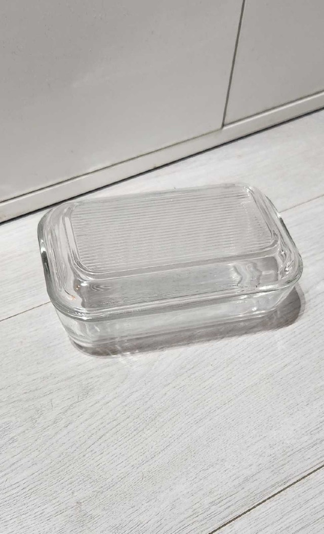Arcoroc France Glass Butter Dish