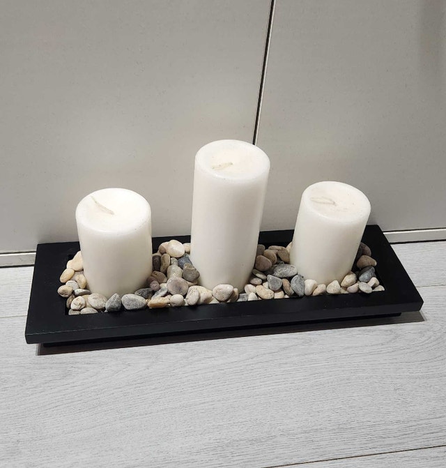 Candles Display With Rocks