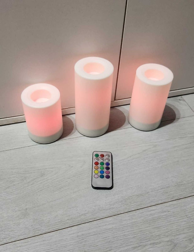 Set of 3 Remote Control LED Color Changing Candles - photo 2