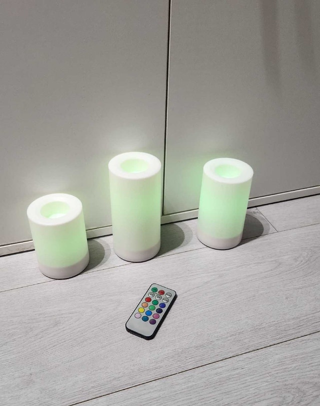 Set of 3 Remote Control LED Color Changing Candles - photo 4