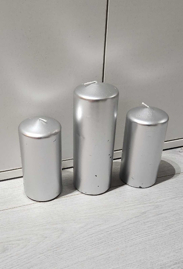 Set of 3 Silver Candles