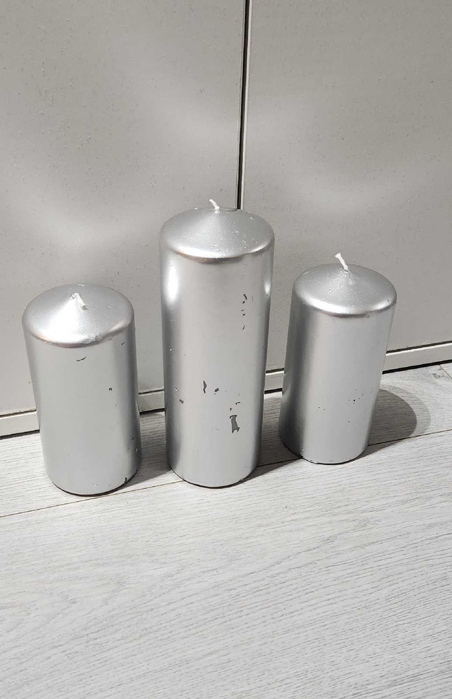Set of 3 Silver Candles - photo 3