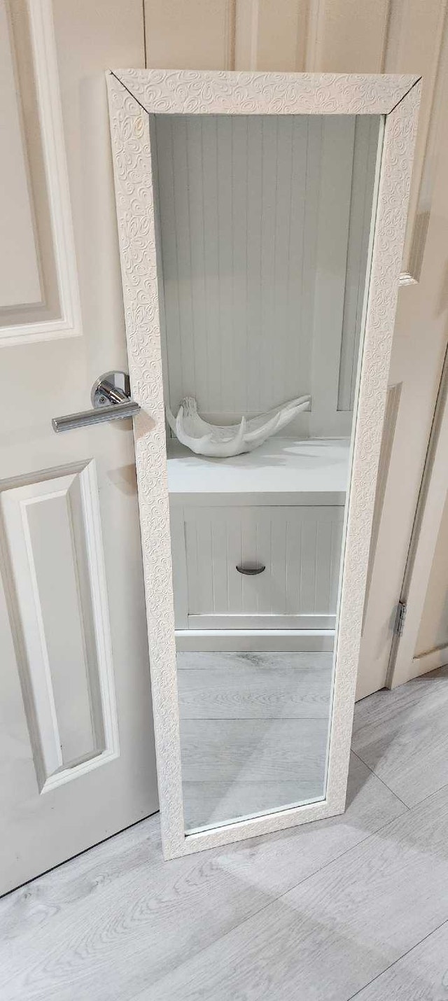 White Flower Design Full Length Mirror