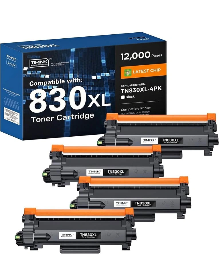 TN830XL Compatible Toner for Brother – 4 Pack – Brand New