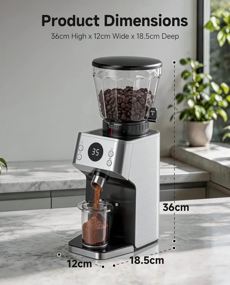 AOBOSI Electric Burr Coffee Grinder – 45 Grind Settings - photo 2