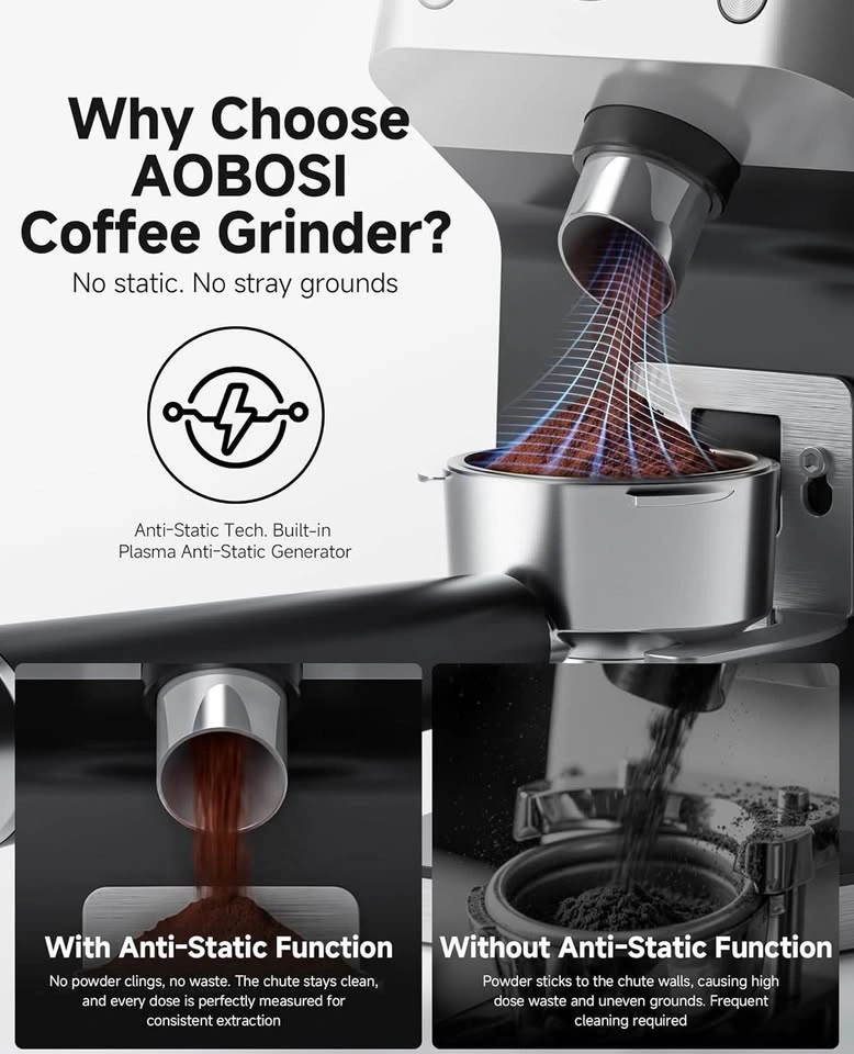 AOBOSI Electric Burr Coffee Grinder – 45 Grind Settings - photo 3