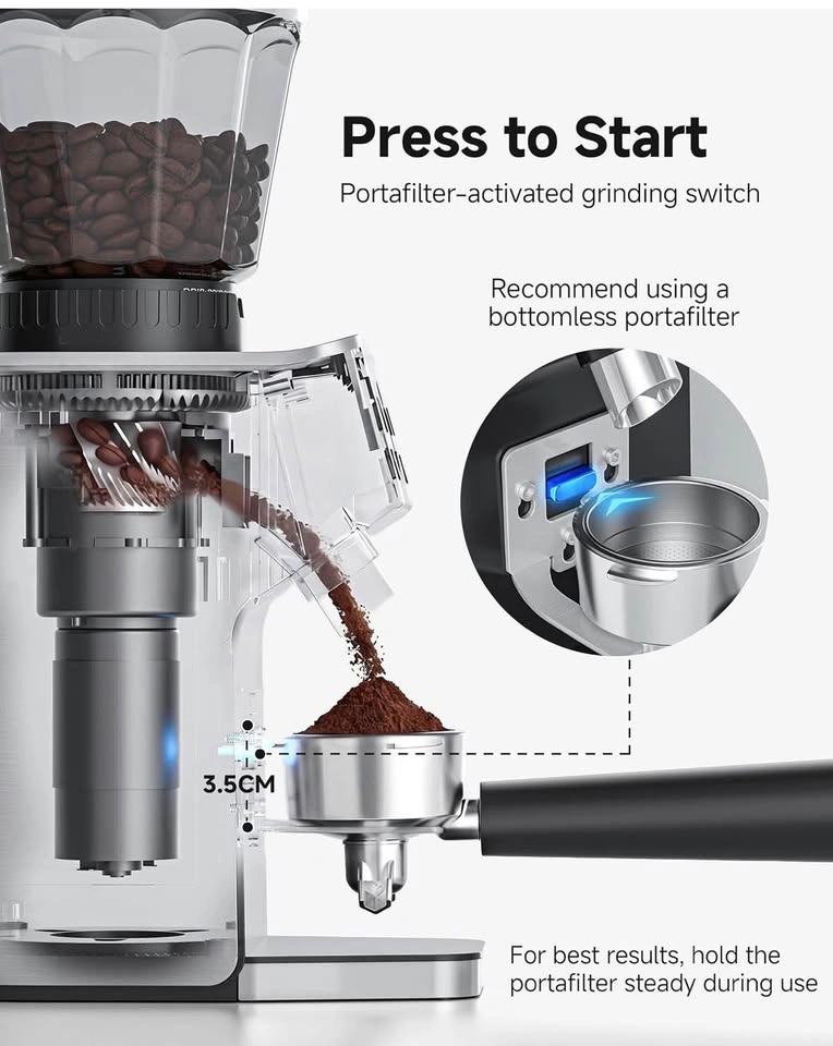 AOBOSI Electric Burr Coffee Grinder – 45 Grind Settings - photo 5